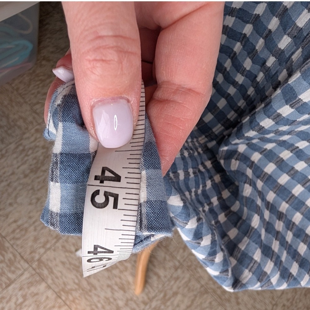 Free People Lucinda Gingham Corset Midi Dress M Blue White Smocked Cottage Boho - Picture 14 of 16